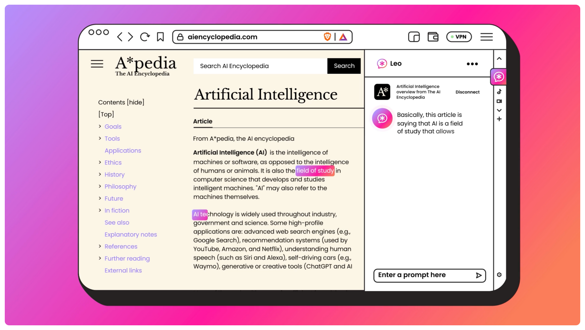 Érkezik a Leo, a Brave böngésző mesterséges intelligenciája